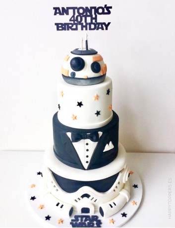 cake topper 40 cumpleaños star wars. adorno para pastel de cumpleaños de 40 cumpleaños guerra de las galaxias