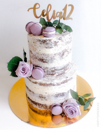 cake topper para adornar tartas personalizado con nombre y número de cumpleaños. Elige el color que más te guste.