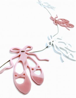 Decoración pared: Guirnalda decorativa zapatillas de ballet rosas